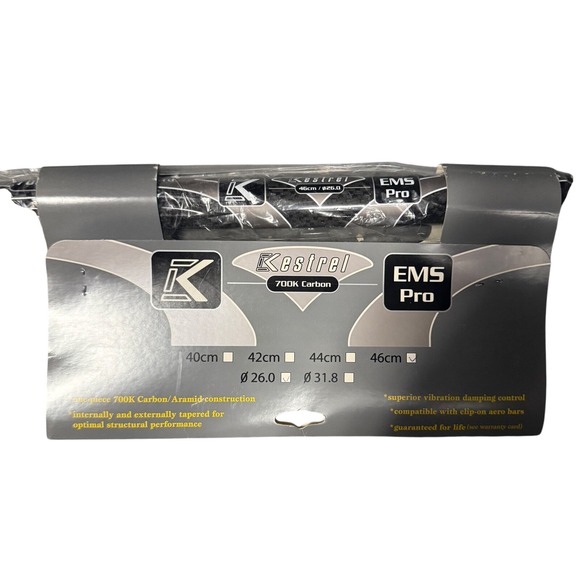 Kestrel EMS Pro 700K Carbon Aramid Road Bike Handlebars 44cm 31.8 Clamp - Picture 2 of 5